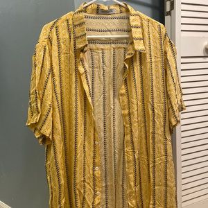 Men's Yellow Casual Button-Down Shirt